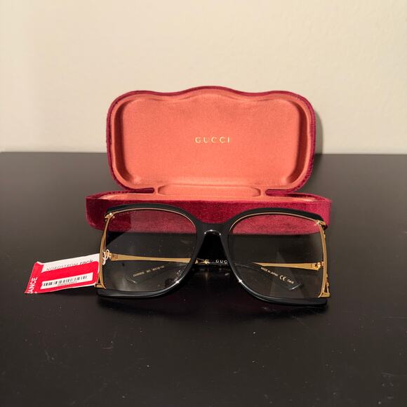 Gucci Clear Lense Square 
Frames (w/ case, papers, and cleaning cloth) main image 6